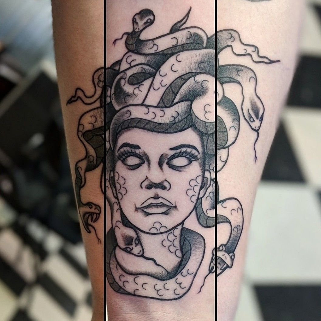 Tattoo uploaded by Tracy Marie • Greyscale Medusa • Tattoodo