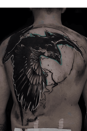 My back / done by Daniel Geib (Heart of Gold / Stuttgart) #back #crow #black