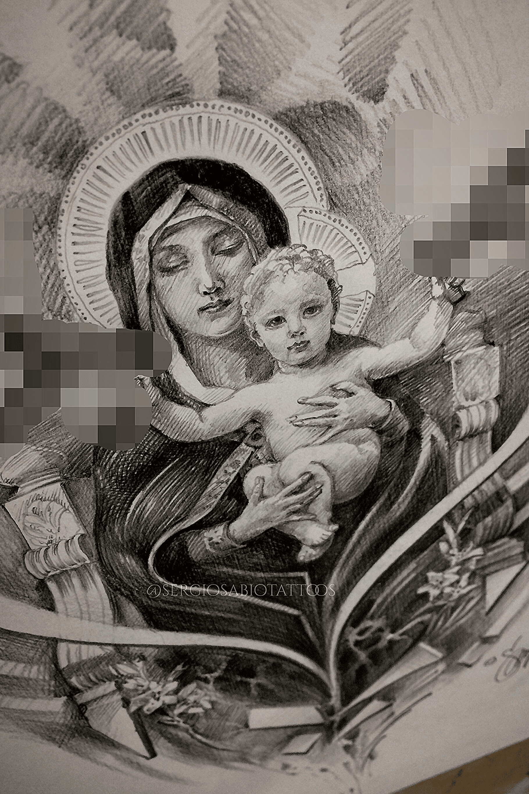 Virgin Mary pencil portrait  Pencil portrait Realistic hair drawing  Painting art projects