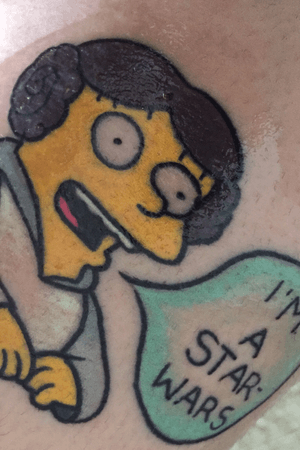Simpsons flash design from Rites of Passage Tattoo Expo in Sydney, 2018 by Shell Valentine. 