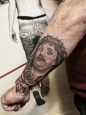 Christ black and gray tattoo