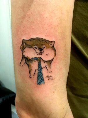 Shiba doggo being pulled "obligations"..#dogtattoo #dog #japanesetattoo #japanese #colortattoo #caricature #anime #manga #animaltattoo #animals #tattoo #tattoos