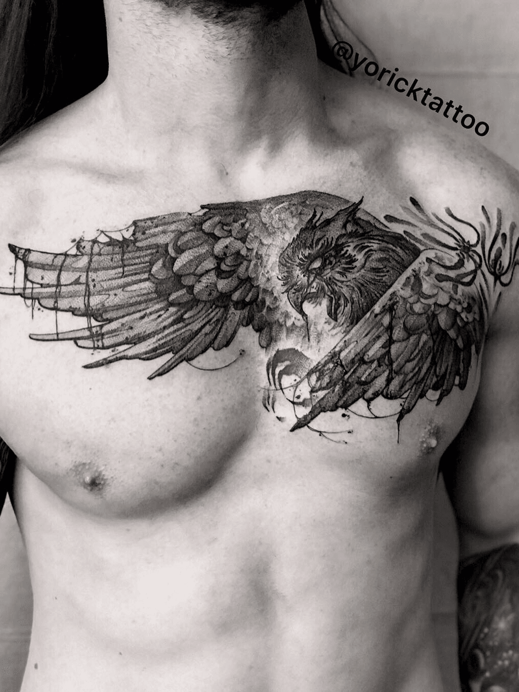 Chest Linework Animal tattoo at theYoucom