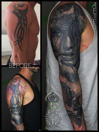 most healed #cover-up #fallenangel #girltattoo #raven #grabo #grabotattoo #inkubatortattoo