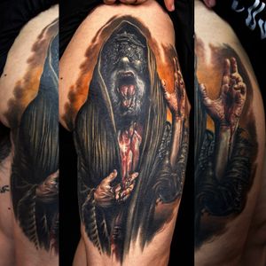 Completly healed... #colortattoo #realistictattoo #bloodytattoo  #tattoo #tattoos #tattooed #inked #ink #inked #inklife #stuttgart #mannheim #mireltattooartgallery #tattoolife #insane   #horror #blood #walkingdead #vampirediaries #behemoth #nergal