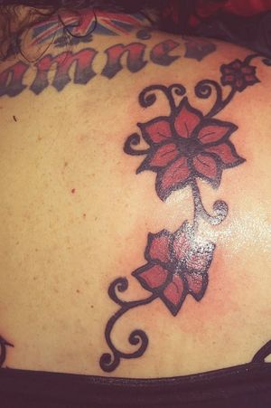 Cover up on the right side of old homemade tattoo
