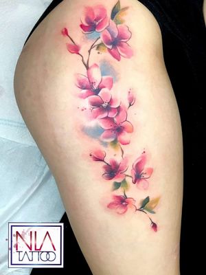 #cherryblossom #watercolor #girlswithtattoos 