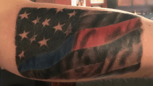 Thin blue/red line flag.