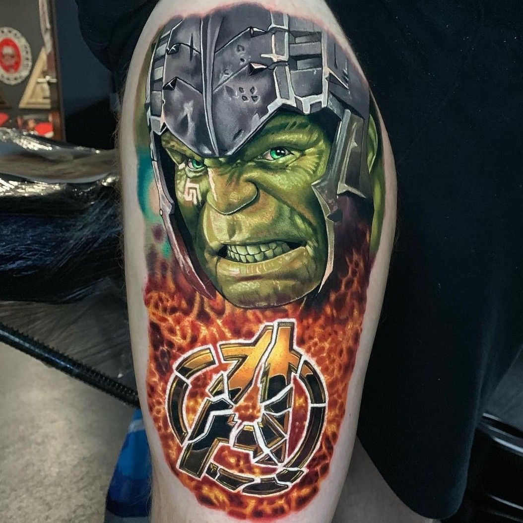 hulk tattoo  Hulk tattoo Avengers tattoo Marvel tattoos