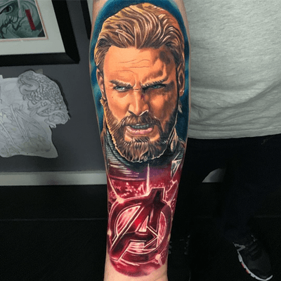 #CaptainAmerica done over 2 days. I’m wanting to do a full set of #Avengers done with the ‘A’ logo. #marvel #mcu #realism 