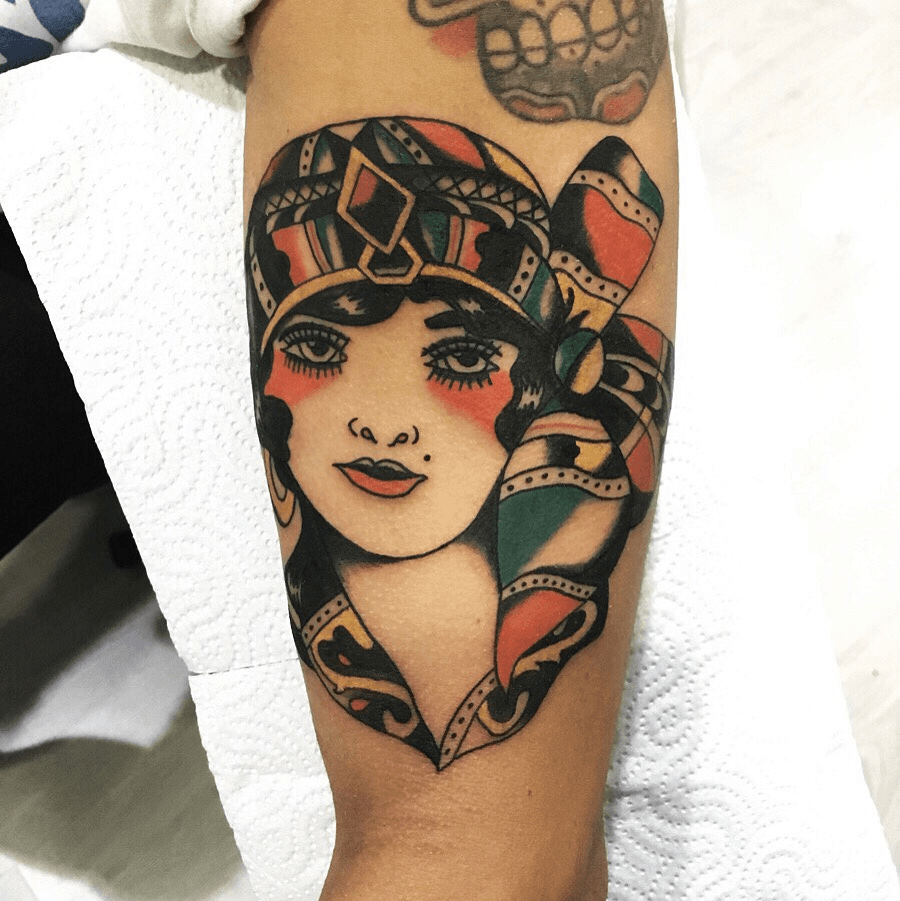 Traditional tattoo done by Mariza Seita of Ink and Wheels Portugal  Retro  tattoos Tattoos Traditional tattoo