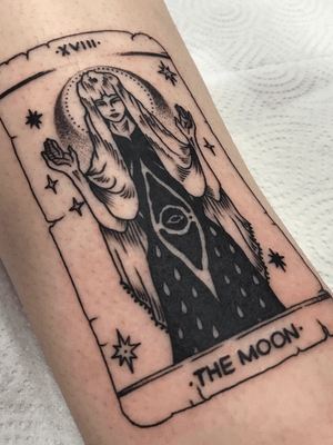 moon tarot for Celine 🌙 #moon #moontattoo #moonphase #moongoddess #goddess #tarot #tarotcard #tarottattoo #tarotcardtattoo #eye #eyetattoo #tears #teardrop #star #startattoo #mxatattoo #monsteralphabet