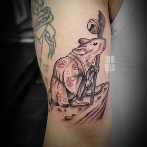 Rat Tattoo #yearoftherat #ratttattoo #rat #animaltattoo #blackandgray #redandblack #biceptattoo #armtattoo #tattooideas #inked #mouse #asiantattoo #asianatyle 