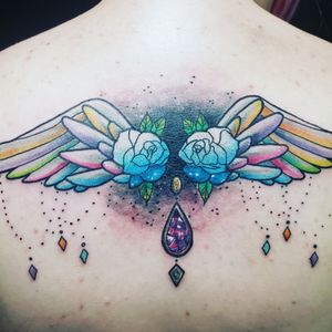 Thanks for letting me play today Korynne! #rainbow #lisafrank #lilianraya #inspired #gems #wings #roses #neoncolors #flyaway #cheyeannerotary