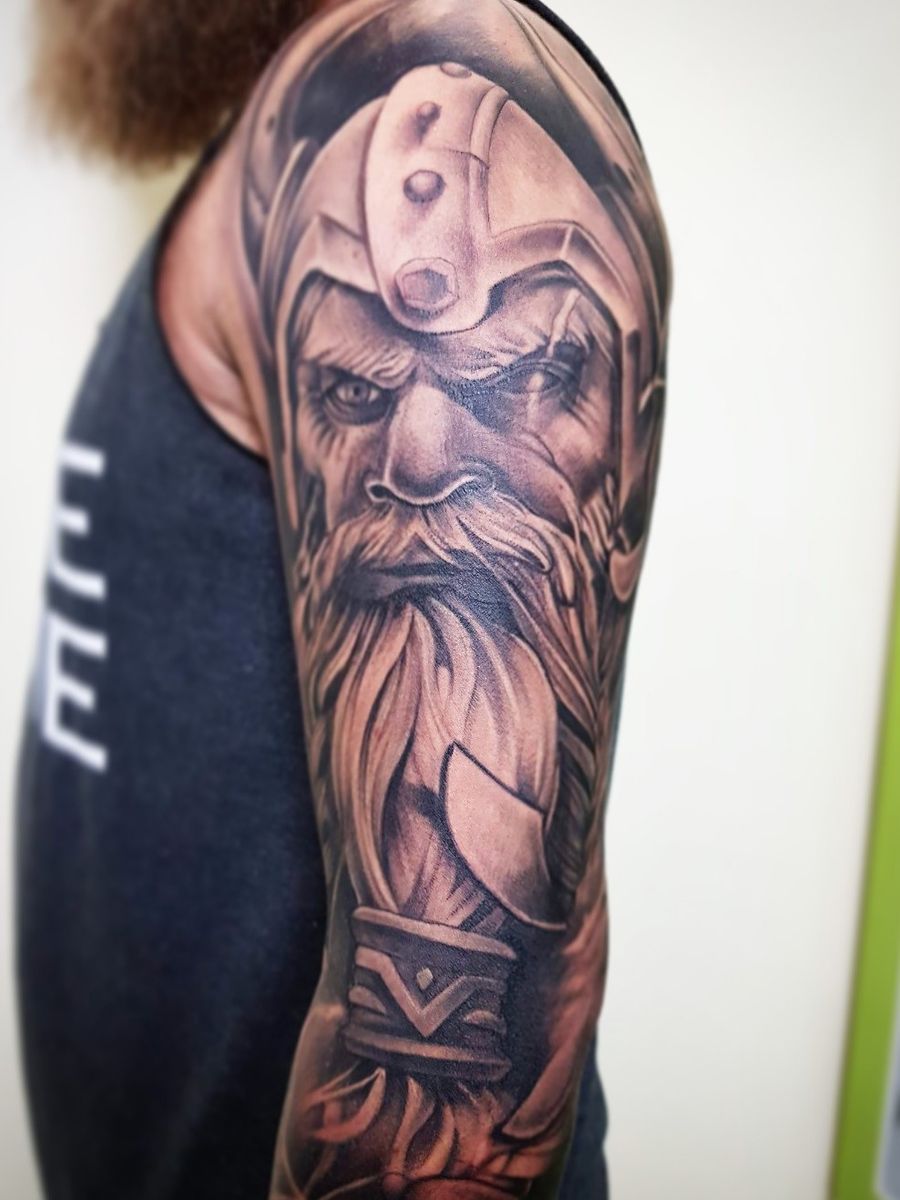 Tattoo uploaded by Holy art tattoo studio phuket • Odin with Varrhalla​  sword • Tattoodo