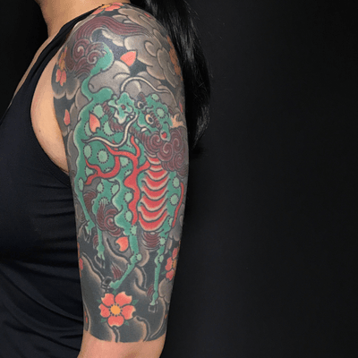 Kirin /cherry blossoms half sleeve healed 麒麟 桜 五分袖 治り