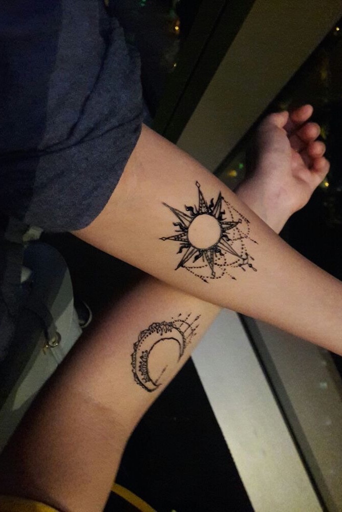 just wanted to share my naruto and sasuke sun and moon tattoo bc it makes  me happy i have to get more naruto tattoos aaaaa  rNaruto