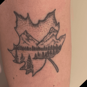 Maple leaf. Done by Ann Hennessey at Impact Body Art, Calgary, Canada at October 27, 2018.