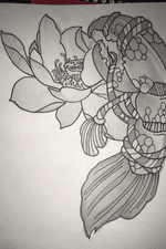 Crab claw with lotus flower #drawing #draw #crab #claw #irezumi #japanese #japanesedesigns #lotus #lotusflower