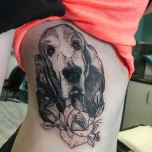 Picture of my dog on my rib cage! 