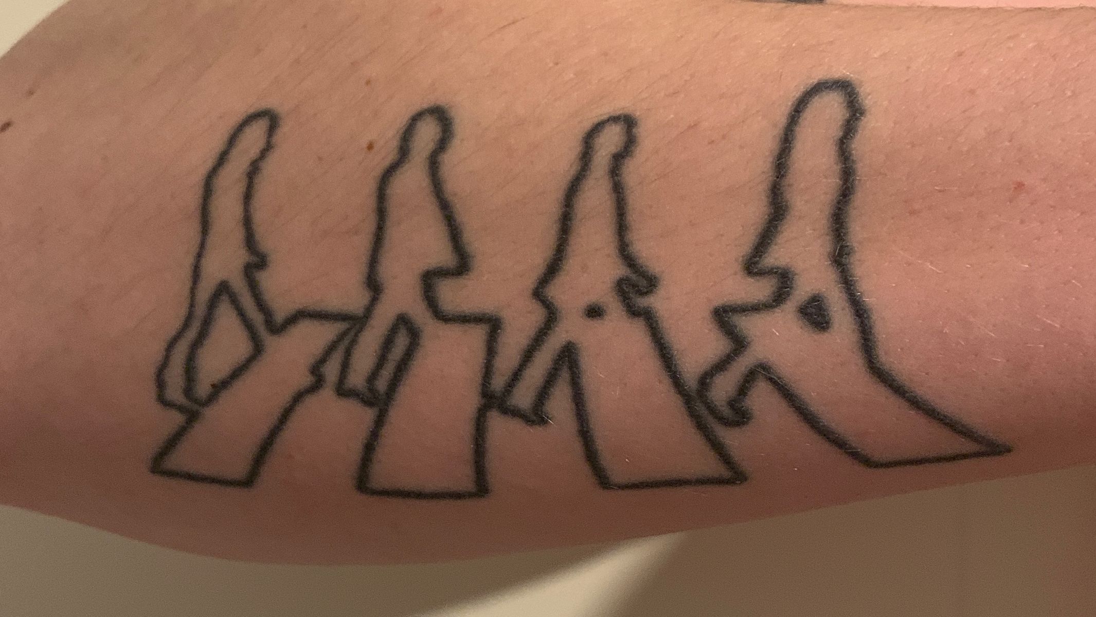 Tattoo uploaded by Thomas • The Beatles at Abbey Road silhouettes. Done