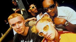 Liam Howlett, Keith Flint, Leeroy Thornhill and Maxim of The Prodigy #KeithFlint #TheProdigy #RIP #music #electronica #acidhouse #techno