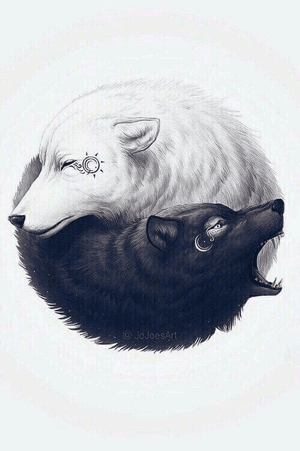 Pure... #blackAndWhite #wolves #yingyang 