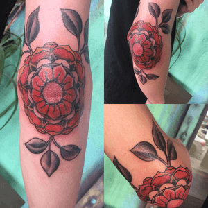 Traditional Mandala Flower on the elbow today for Brendan. 