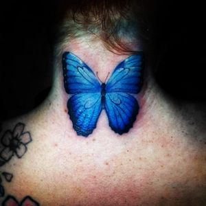 Realistic butterfly in blues 