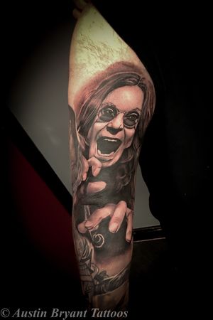 Ozzy osbourne from this afternoon #realism #blackandgrey #ozzyosbourne #rock #tattooartist 