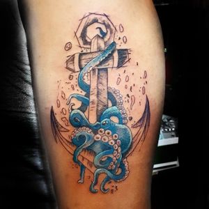 Octopus with anchor 