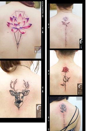 Back flower tattoo