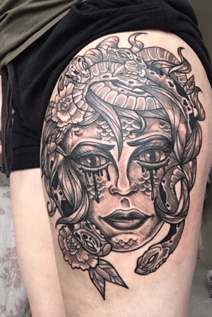 Medusa Tattoo done by dave martin at madhouse tattoo 