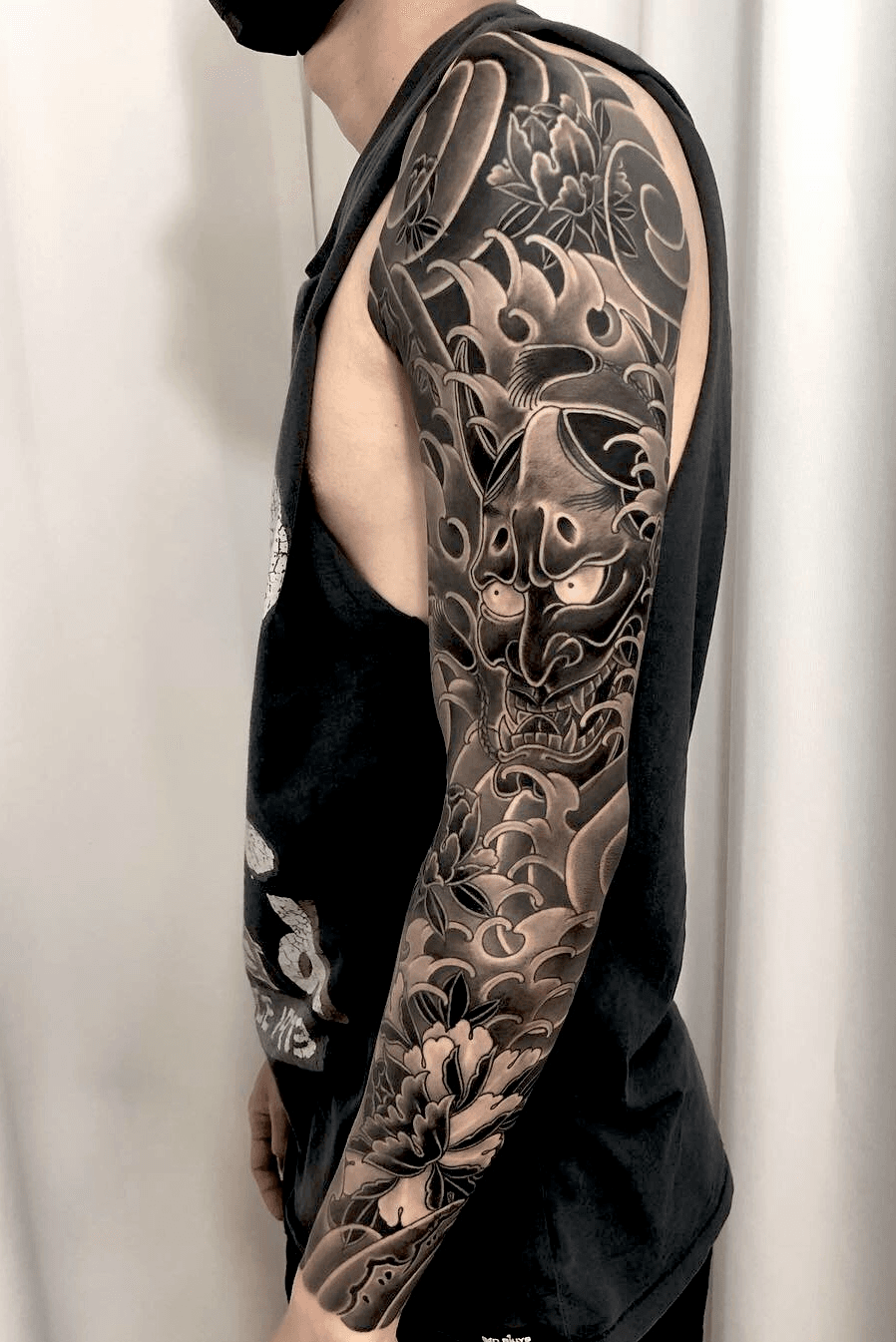 Tattoo uploaded by George Bardadim  Japanese tattoo sleeve Black and grey  japnese sleeve Chrysanthemum sleeve  Tattoodo