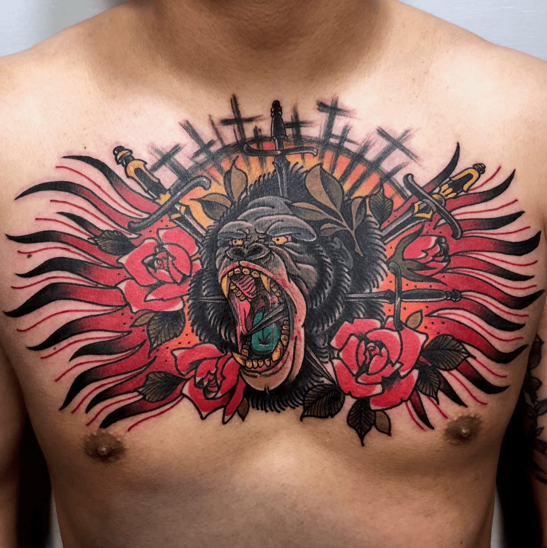 Top more than 74 traditional tattoo gorilla