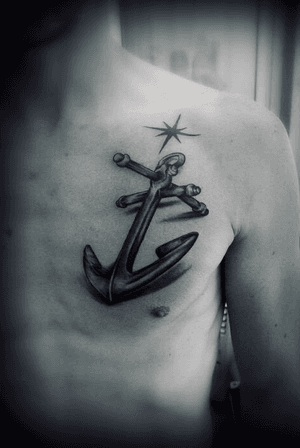 Tattoo#anchor#chesttattoo#blackandgrey#tattooartist#Nenad #inkedmag #Intenzetattooink 