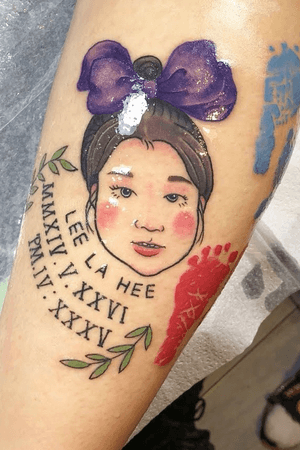 #tattooartist #baby #babytattoo #family #leg #legtattoo #new #newschool #oldschool #traditional #lettering #tattooflash #man #korea #seoul #babe #today