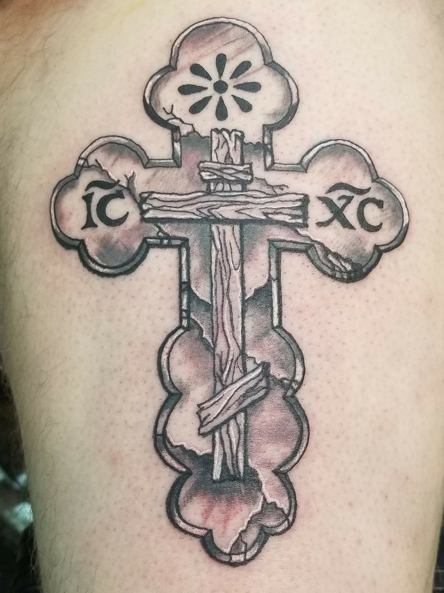 Tattoo uploaded by Crazy Dayz Tattoo • Black and grey Russian Orthodox