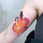 Snake with the phoenix feather inside. #snaketattoo #feather #snake #colortattoo #color 