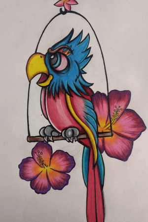 Tropical parrot all done by prisma pencil color. It was the 1st month I start using this and it treat me well.