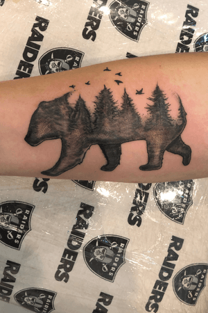 Bear in the woods , woods on bear #animal #tattoo 