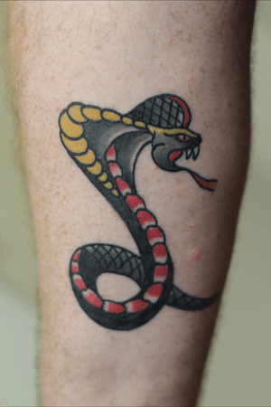 Tattoo uploaded by Maggie McFly • Traditional cobra #tattoo #tattoos  #tattooist #nyctattooartist #tattooer #blackandgrey #tattooartist  #nyctattoo #ink #brooklyn #nyc #newyork #brooklyntattoo #inkmaster  #traditionaltattoo #neotraditional ...