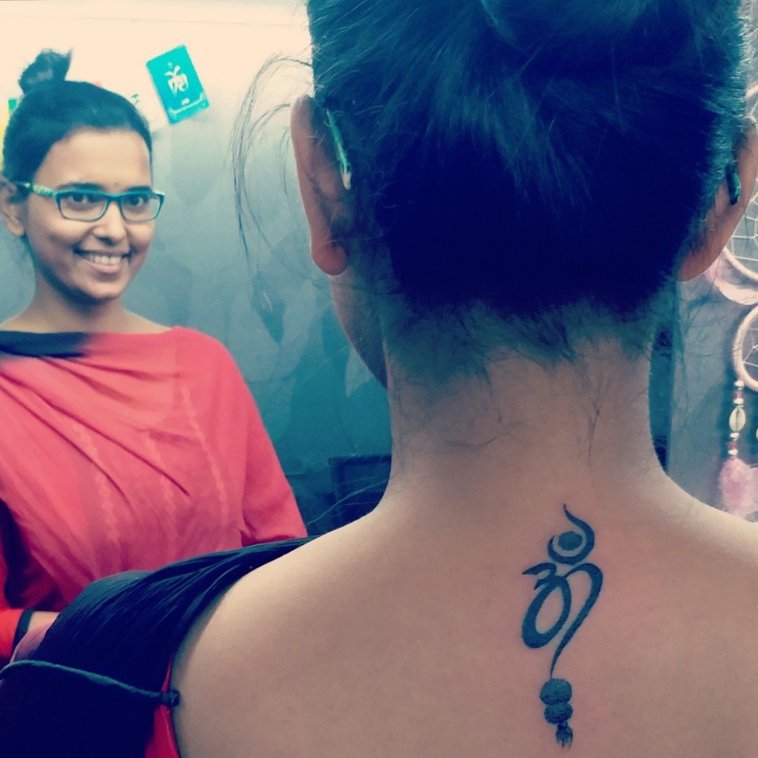 Om tattoo on back of the neck by Samarveera2008 on DeviantArt