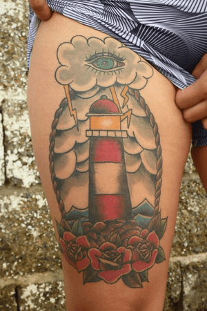 Traditional lighthouse healed