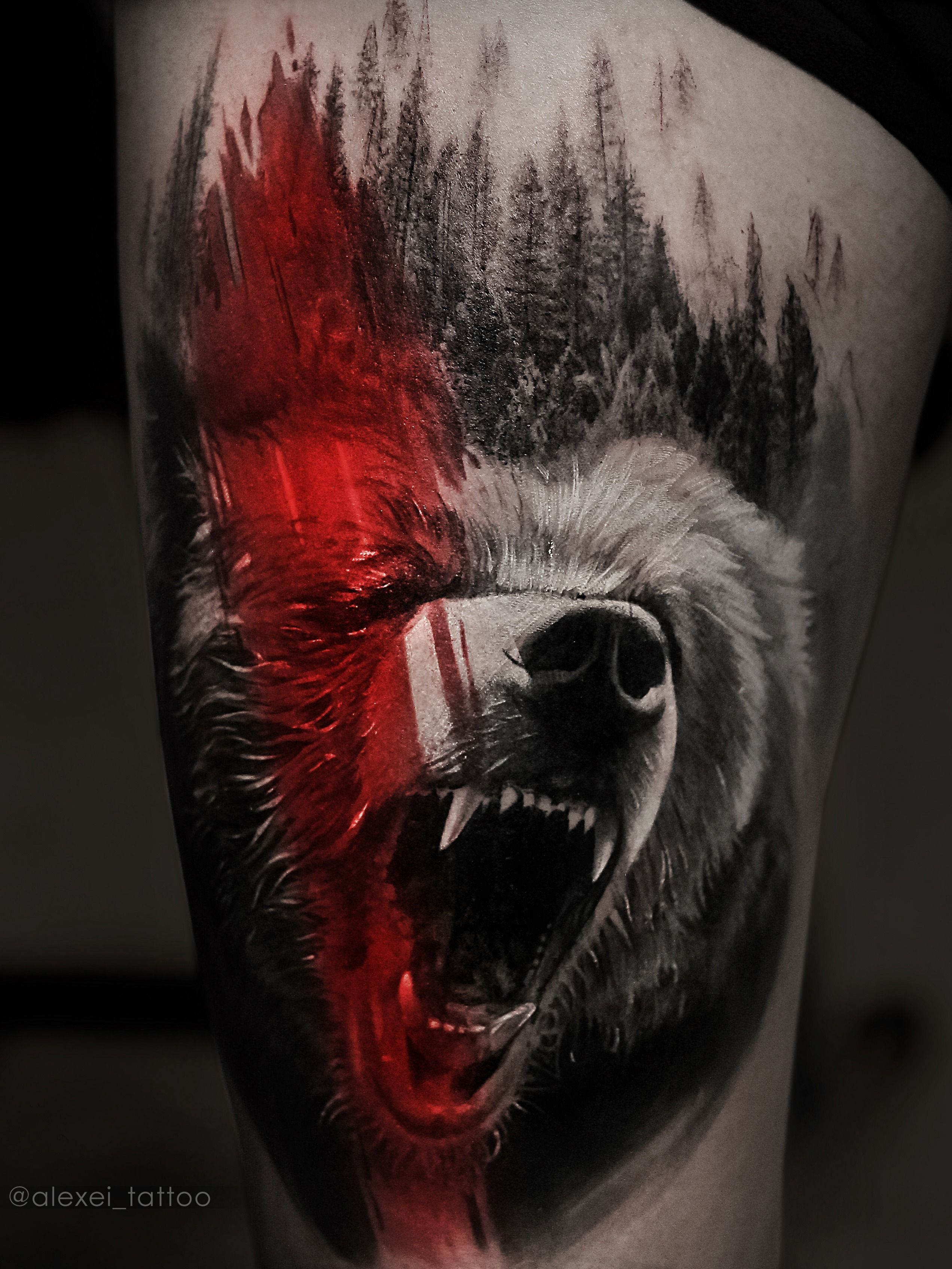 Traditional bear knee banger tattoo done by alvinscene 55tinta SCHEDULE  MAGINHAWA 55tintagmailcom 63 9088733871   Instagram