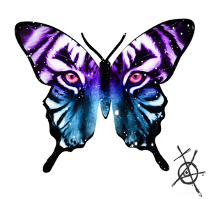Butterfly tiger design i wanna do #butterfly #tiger #tigertattoo #louieotoole #colour #tattooartist #tattooart #silhouette #cat 