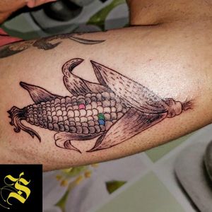 #Corn #tattoo #blackandgreytattoo 