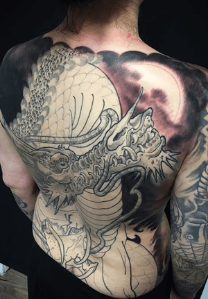 Dragon back piece in progress. For bookings email mgordontattoo@gmail.com 
