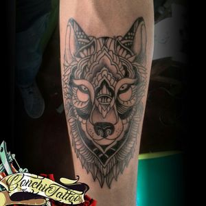 Tattoo wolf lines 