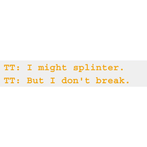 “I might splinter. But I don’t break.” - Dirk Strider, Homestuck (page 4970).